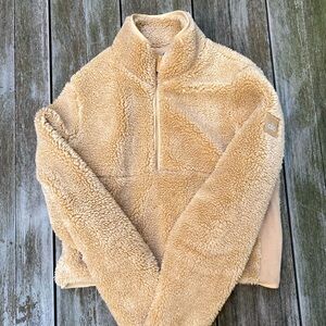 ALO Yoga - Sherpa Half Zip Pullover - Camel - Size S
